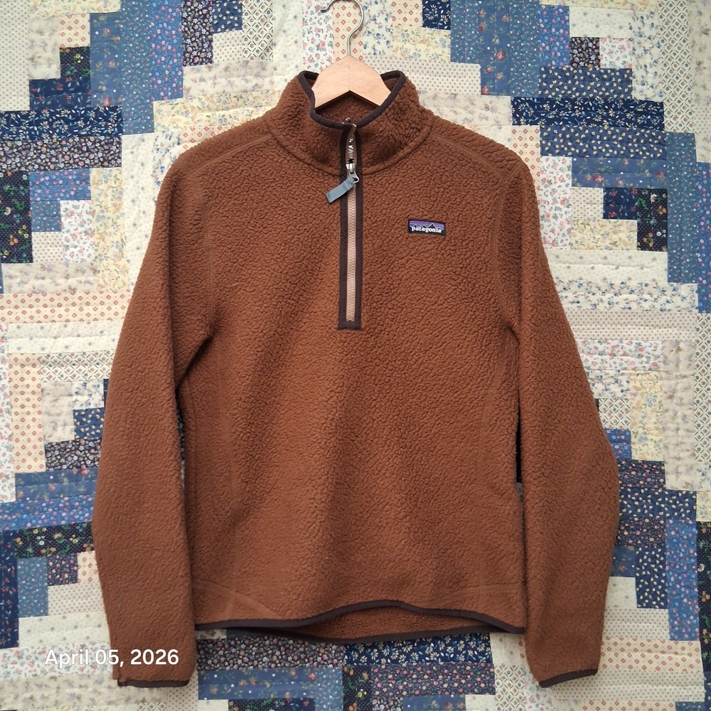 Patagonia Retro Pile 1/4 Zip Fleece Size Medium Moccasin Brown 22815